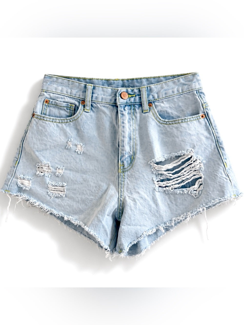 BDG Urban Outfitters Pitched High Waist Distressed Denim Shorts Size 26